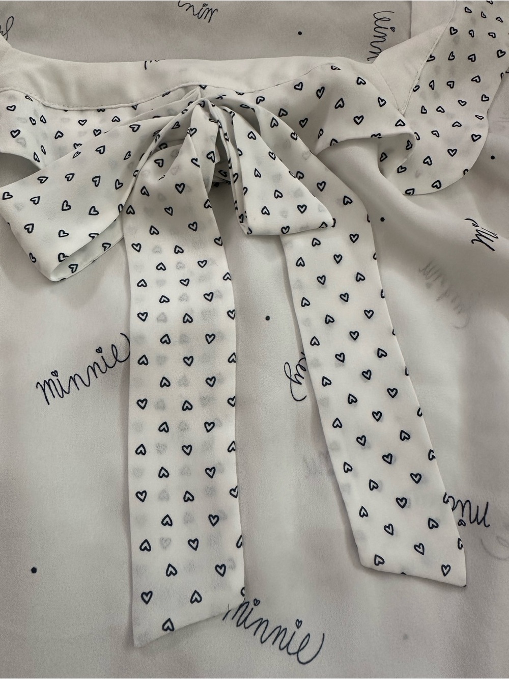 Disney Lauren Conrad Minnie Mouse Bow Blouse Tank Top Women's Large White - Picture 4 of 7
